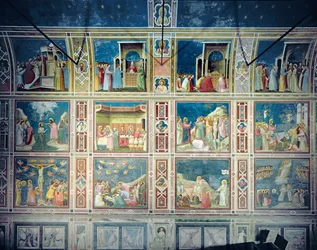 View of the North Wall Depicting Scenes from the Life of the Virgin and the Life of Christ